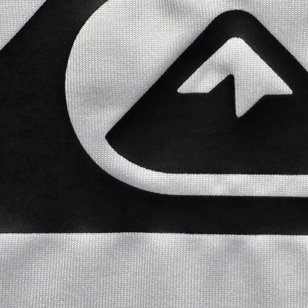 Quiksilver Rash Guard Swim Shirt White Long Sleeve Logo Youth Sz M Retro Coastal